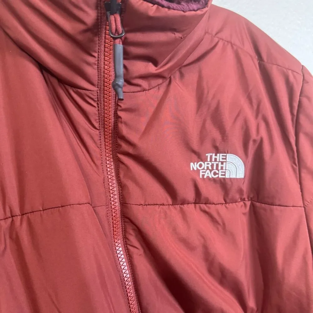 The North Face Maroon Reversible Mt Chimbo Jacket Sz M Fleece Insulate Outdoors